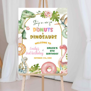 Donuts und Dinosaurier Joint Sibling Welcome Sign Poster