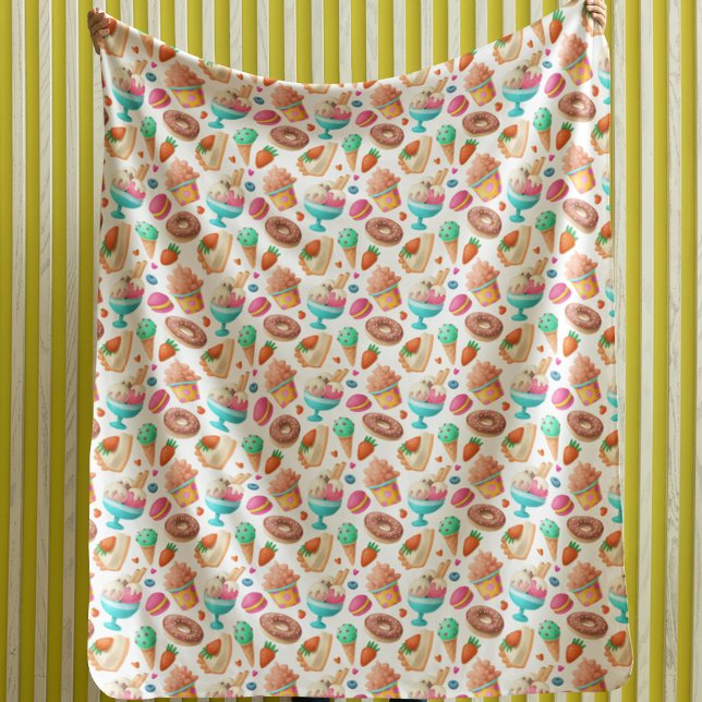 Donuts und Eiscreme Fleecedecke (Von Creator hochgeladen)