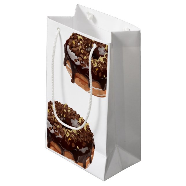 Donuts und Sandwich Kleine Geschenktüte (Vorderseite Schrägansicht)