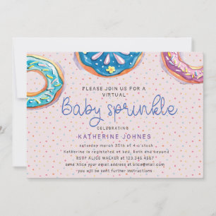 Donuts und Sprinklen virtuelle Babydusche einladen