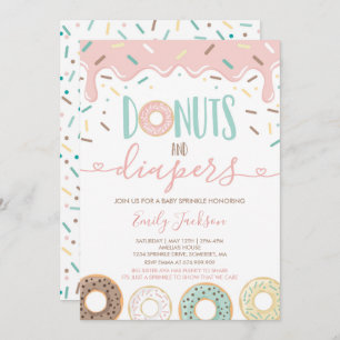 Donuts und Windeln Einladung zum Sprinkle-Baby