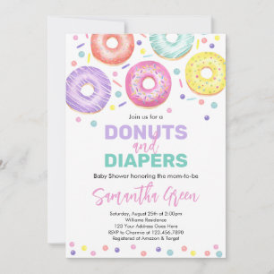 Donuts und Windeln Kinderdusche Einladung