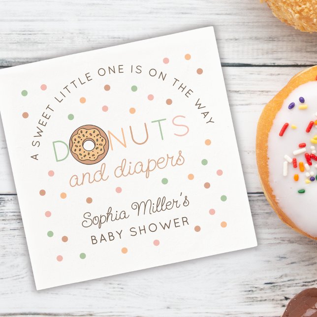 Donuts und Windeln Personalisierte Babyparty Serviette (Von Creator hochgeladen)