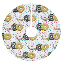 Donuts Weihnachtsbaumrock Polyester Weihnachtsbaumdecke