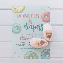 Donuts & Windeln Niedlich Minze Green Baby Dusche Einladung