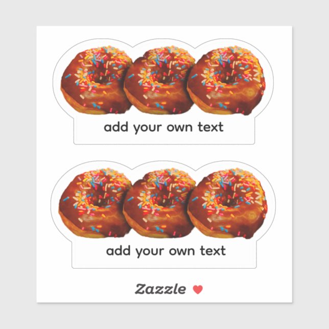 Donuts With Sprinkles Add Your Own Text Custom  Aufkleber (Blatt)