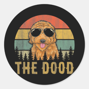 Dood Funny Vintag Goldendoodle Dog Mama Vater Runder Aufkleber