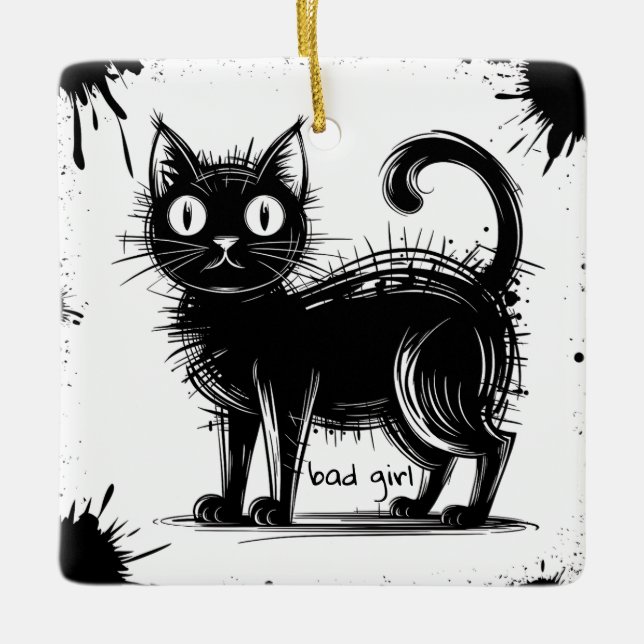 Doodkatze Keramikornament (Vorderseite)