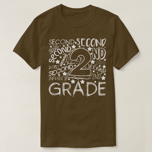 Doodle 2. Klasse zurück zum Schullehrer T-Shirt (Design vorne)