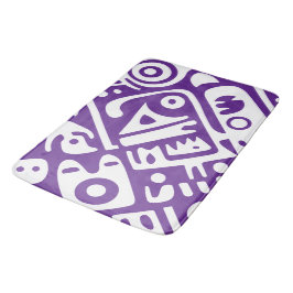 Doodle 2 von 4, lila und weiß badematte