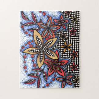 Doodle abstraktes florales Puzzle