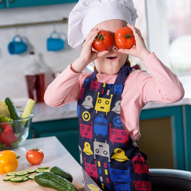 Doodle Alien Spaceship und Robot Muster Schürze (robot apron)