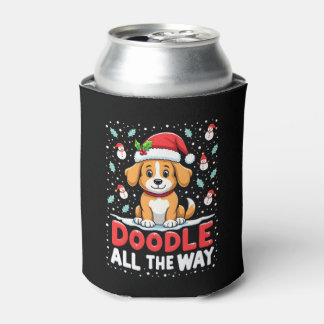 Doodle All The Way Funny Goldendoodle Santa Hat Ch Dosenkühler