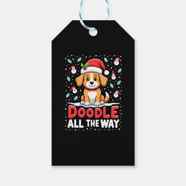 Doodle All The Way Funny Goldendoodle Santa Hat Ch Geschenkanhänger (Vorderseite)