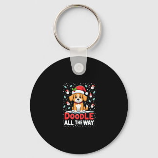 Doodle All The Way Funny Goldendoodle Santa Hat Ch Schlüsselanhänger