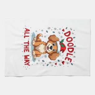 Doodle All The Way Lustige Goldendoodle Weihnachts Geschirrtuch