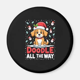 Doodle All The Way Lustige Goldendoodle Weihnachts Magnet