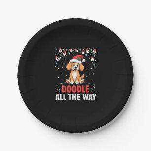 Doodle All The Way Lustige Goldendoodle Weihnachts Pappteller