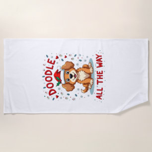 Doodle All The Way Lustige Goldendoodle Weihnachts Strandtuch