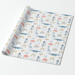 Doodle Animal Fun Muster Geschenkpapier