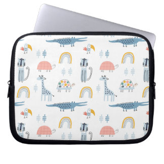 Doodle Animal Fun Muster Laptopschutzhülle