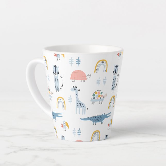 Doodle Animal Fun Muster Milchtasse (Linke Ecke)