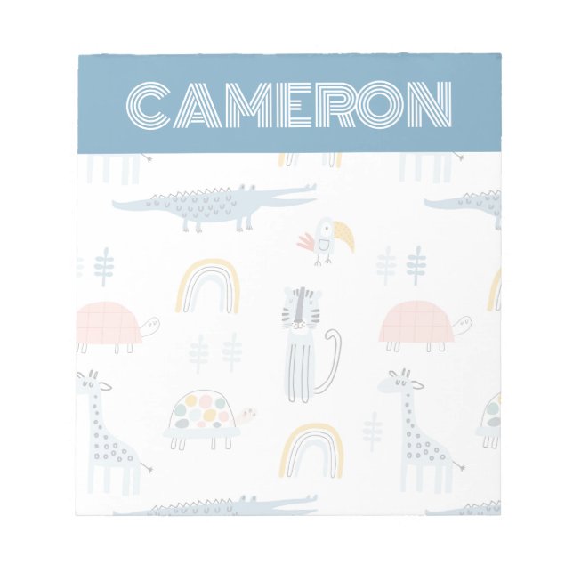 Doodle Animal Fun Muster Notizblock (Vorderseite)