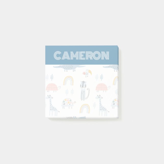 Doodle Animal Fun Muster Post-it Klebezettel (Vorderseite)