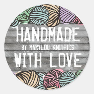 Doodle-Aquarellgarn Strickfaser Runder Aufkleber