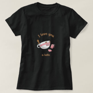 Doodle Art Cute Cartoon Coffee Couple Latte T-Shirt