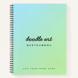 Doodle Art Gradient grünes blaues Sketch-Notebook Notizbuch