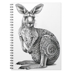 Doodle art Kangaroo Notizblock