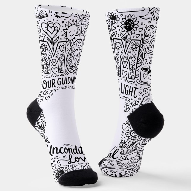 Doodle Art "Mama unser Leitstern" Socken (Gewinkelt)