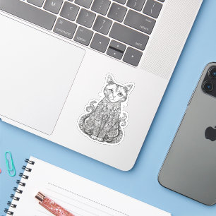 Doodle Art niedlich Cat Aufkleber