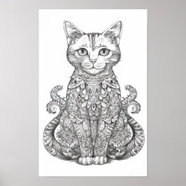 Doodle Art niedlich Cat Poster