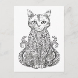Doodle Art niedlich Cat Postkarte