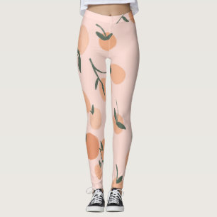 Doodle Art: Orangefarbenes Vintages Muster Leggings