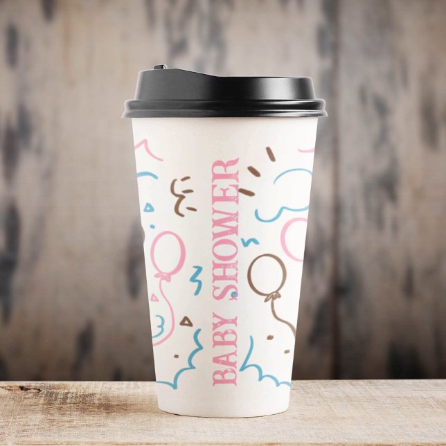 Doodle Art Pappbecher (Baby shower party theme kids,adult party stationery, birthday party use and throw paper cups)