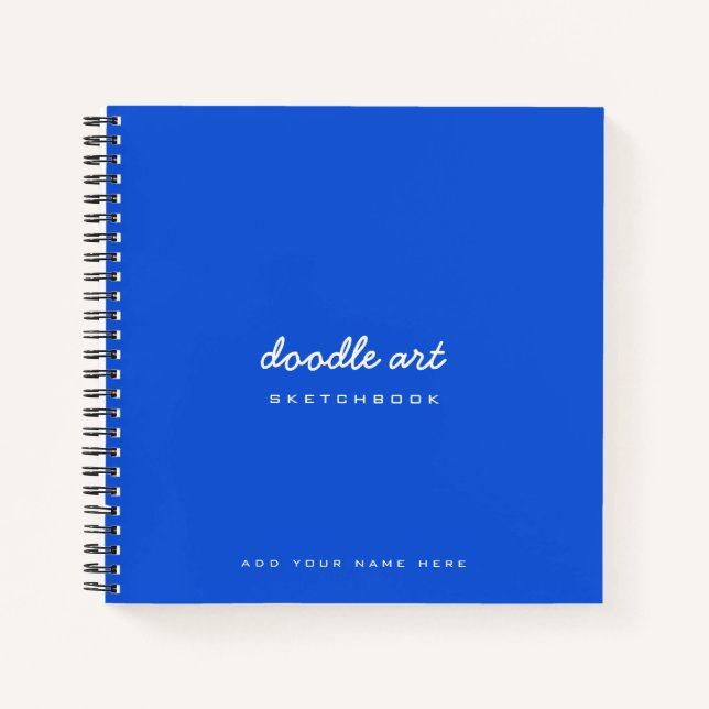 Doodle Art Sketch blau Notizbuch (Vorderseite)