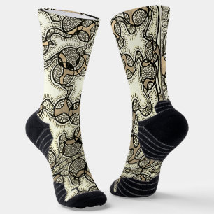 Doodle Art Weiß und Bräune Socken