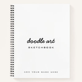 Doodle Art White Black Sketch Notizbuch