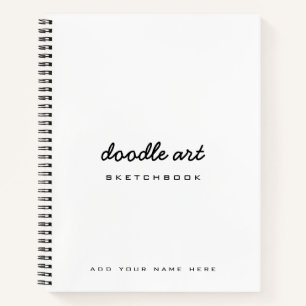 Doodle Art White Black Sketch Notizbuch