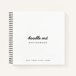 Doodle Art White Black Sketch Notizbuch