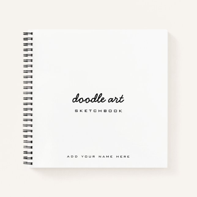 Doodle Art White Black Sketch Notizbuch (Vorderseite)