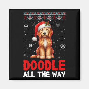 Doodle auf dem ganzen Weg lustige Goldendoodle Wei Magnet