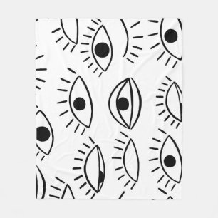 Doodle-Auge, kreatives, nahtloses Muster. Fleecedecke