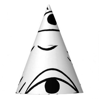 Doodle-Auge, kreatives, nahtloses Muster. Partyhütchen