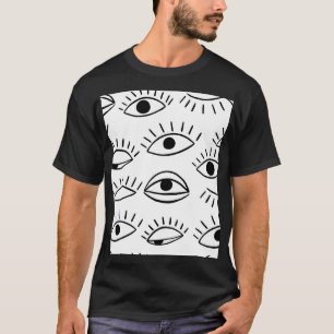 Doodle-Auge, kreatives, nahtloses Muster. T-Shirt