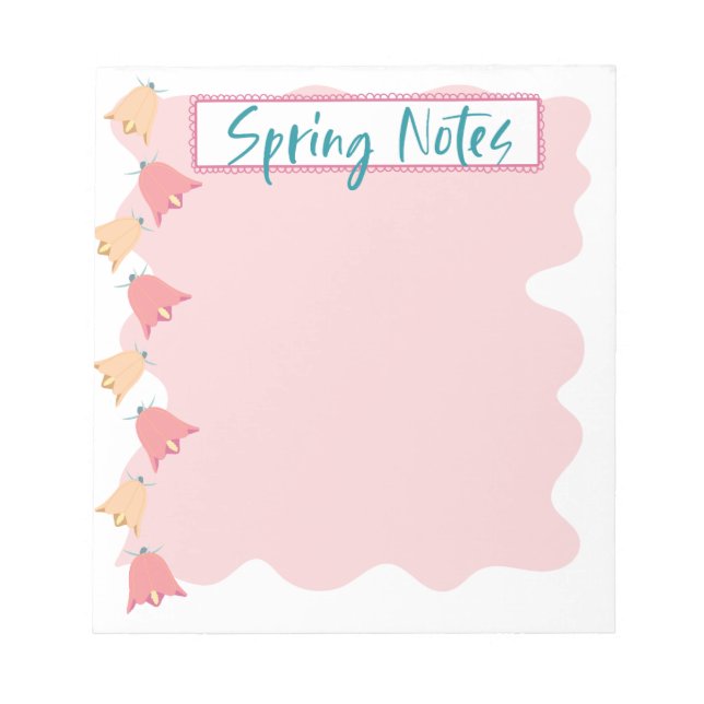 Doodle Bell-Blume Frühjahrshinweise Notepad Notizblock (Vorderseite)