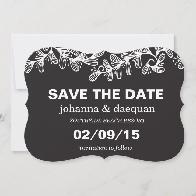 Doodle-Blätter Save The Date (Vorderseite)